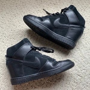 Nike Dunk Sky Hi Hidden Wedge All Black Sneakers